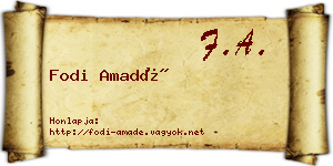 Fodi Amadé névjegykártya
